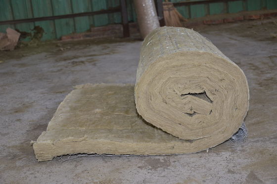 Residential stonewool Insulation Blanket With Wire Mesh / Fiberglass Cloth